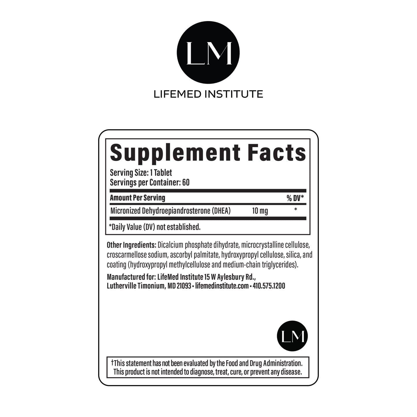 DHEA 10mg - LifeMed Institute